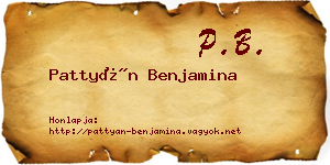 Pattyán Benjamina névjegykártya